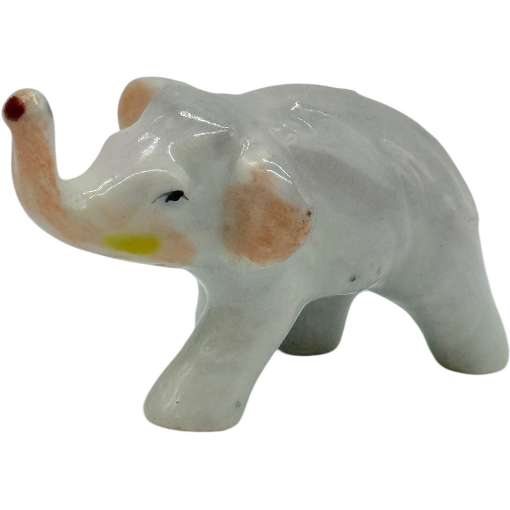 Vintage Japan Ceramic Elephant Figurine Miniature Animal Collectible Decor